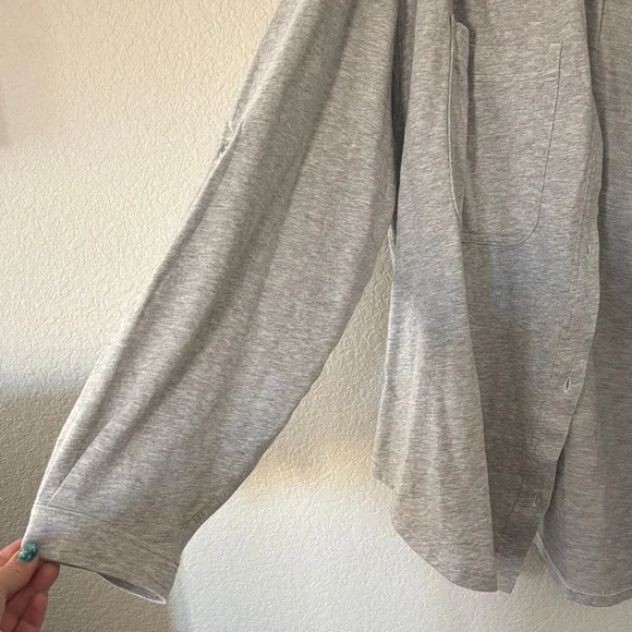 aerie womens Light Gray Shirt Jacket - Picture 3 of 5
